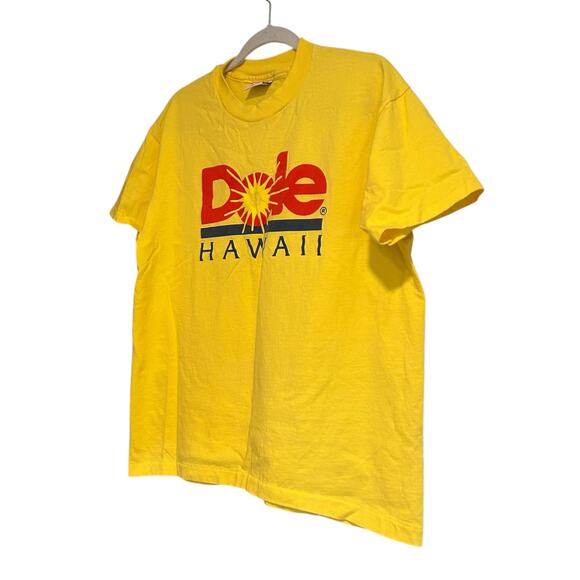 Vintage Dole Hawaii Graphic T-Shirt Yellow Promo Tee Made in USA Size Large - Picture 16 of 16